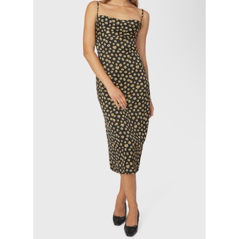 We Wore What NWT Cowl Midi Ditsy Daisies Dress
